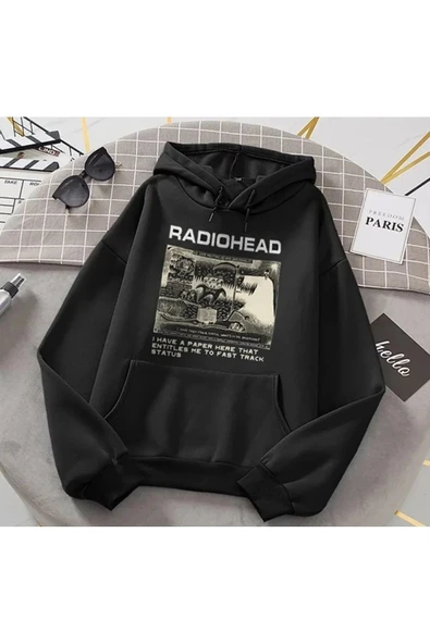 MODA MOSAIC Radiohead Dna Breeding Siyah Kapşonlu Kalın Kumaş ( Unisex ) ürün görseli