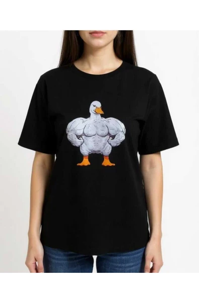 KOZİA OUTDOORS kaslı kaz baskılı unisex bisiklet yaka basic tişört - Resim 3