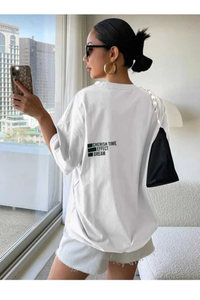 KOZİA OUTDOORS malkoçbey cherısh tıme baskılı overisze unisex basic t-şhirt - Resim 3