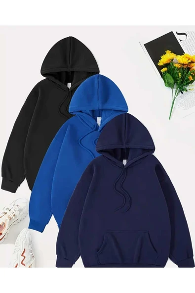 blackbonds 3'lü Avantaj Set Kapüşonlu Sweatshirt - Resim 3