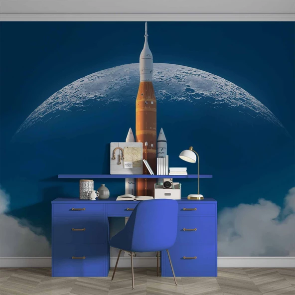 Uzay Gemisi Ay Duvar Kağıdı Baskı - Resim 3
