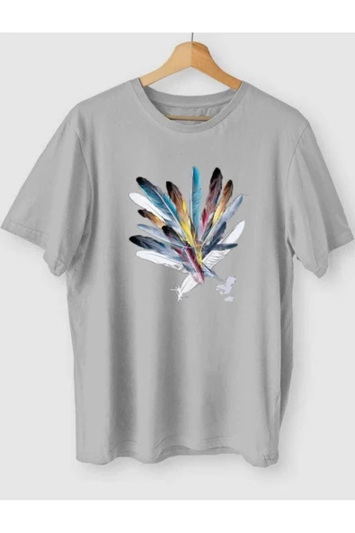 KOZİA OUTDOORS malkoçbey  renkli tüy baskılı t-şhirt ürün görseli