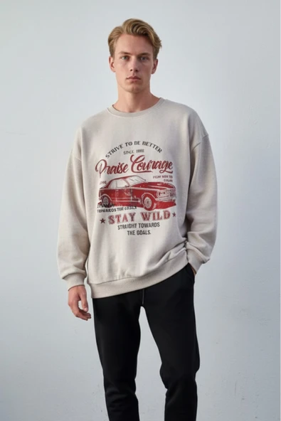 KOZİA OUTDOORS malkocbey  o yaka unisex oversize swetsirt - Resim 4