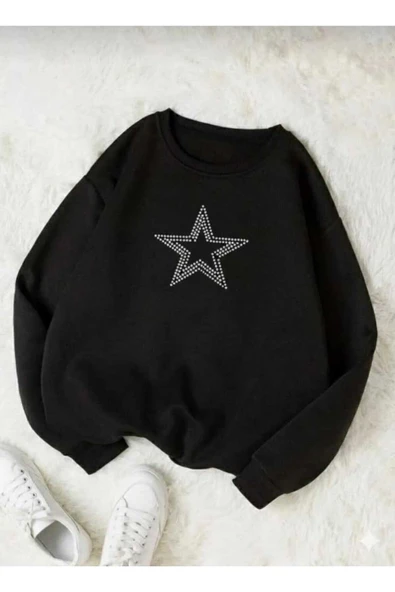 blackbonds Unisex Star Stroke Taş Baskılı Sweatshirt ürün görseli