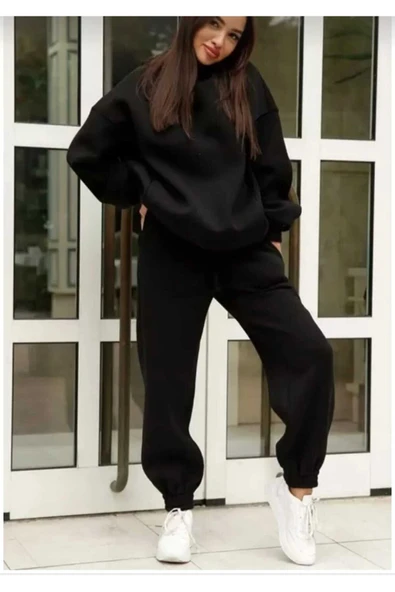 KOZİA OUTDOORS MALKOCBEY KADIN Basic Düz Eşofman Takımı Sweatshirt Jogger - Resim 2