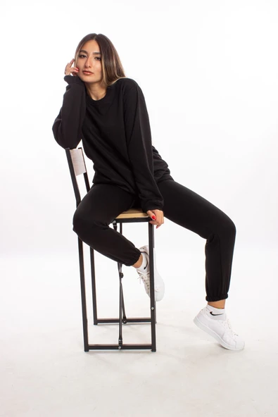 blackbonds Kadın Gri Eşofman Takımı Lastikli Paça - Resim 8