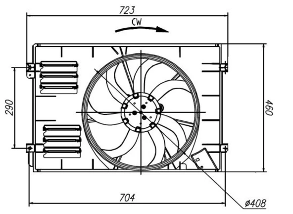 Vag Fan Motoru Davlumbazı İle Birlikte  (buyuk Olan 400w 410mm) Caddy 04>08>15 Golf V VI 06>09>14 Touran - Nrf 47925 ürün görseli