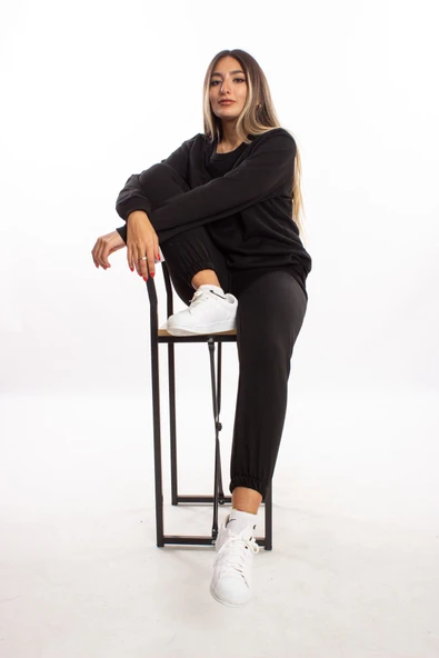 blackbonds Kadın Gri Eşofman Takımı Lastikli Paça - Resim 9