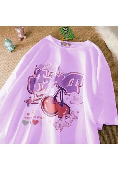 KOZİA OUTDOORS malkoçbey vişne baskılı oversize unisex basic t-şhirt ürün görseli