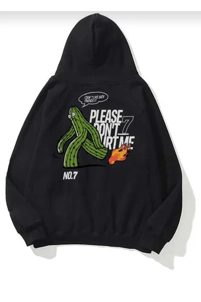 KOZİA OUTDOORS malkoçbey no7 baskılı kapüsonlu oversize unisex swetşhirt - Resim 7