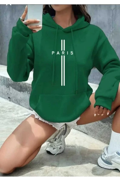KOZİA OUTDOORS malkoçbey  paris dikey baskılı oversize unisex  swaetşhirt - Resim 3
