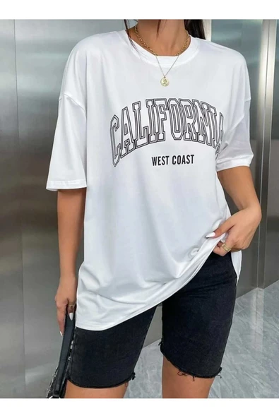 KOZİA OUTDOORS MALKOÇBEY LOS ANGELES BASKILI OVERSİZE UNİSEX BASİC T-ŞHİRT - Resim 3