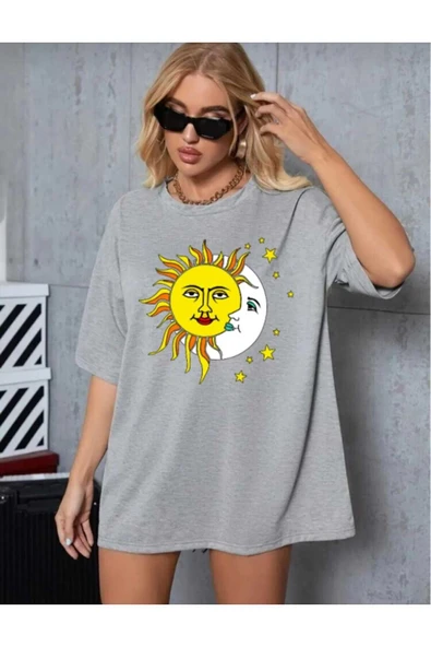 KOZİA OUTDOORS ay güneş  baskılı t-şhirt - Resim 3