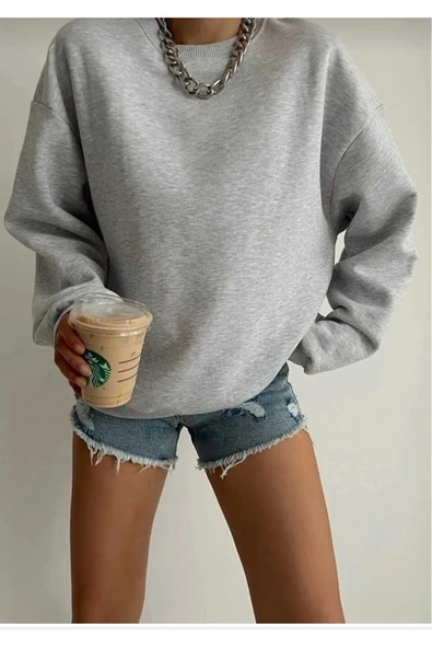 KOZİA OUTDOORS oyaka baskılı unisex oversize sweatşhirt - Resim 3