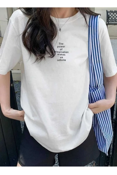 KOZİA OUTDOORS MALKOÇBEY  THE POVER BASKILI OVERSİZE UNİSEX BASİC T-ŞHİRT - Resim 7