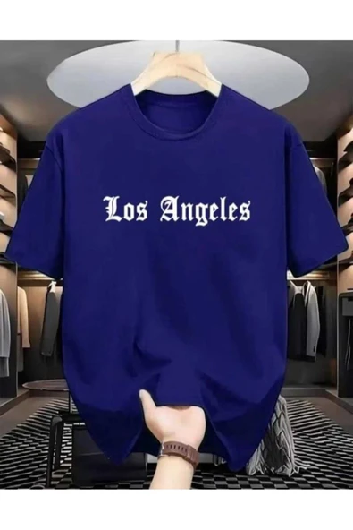 KOZİA OUTDOORS malkoçbey los angeles baskılı oversize unisex basic o yaka t-şhirt - Resim 3