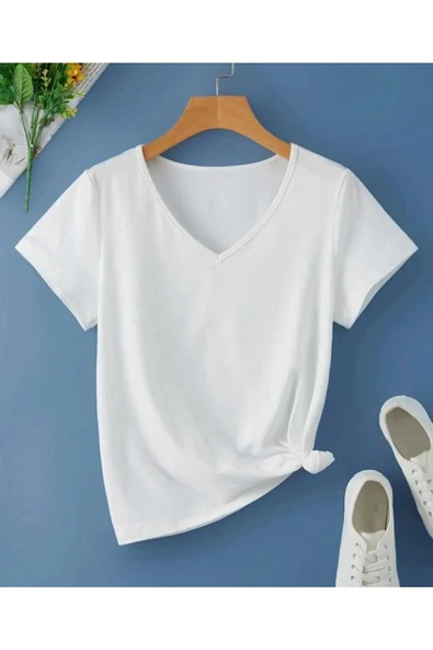 KOZİA OUTDOORS MALKOÇBEY BASKISIZ V YAKA  OVERSİZE UNİSEX BASİC T-ŞHİRT ürün görseli