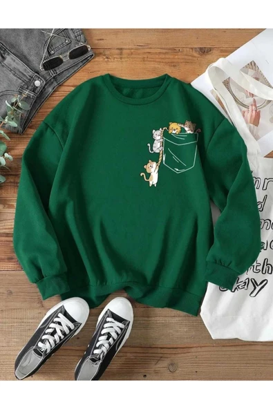 KOZİA OUTDOORS Malkoçbey oyaka baskılı cep baskılı  sweatşhirt - Resim 6