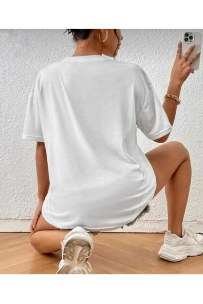 KOZİA OUTDOORS MALKOÇBEY PAPATYA BASKILI OVERSİZE UNİSEX BASİC T-ŞHİRT - Resim 6