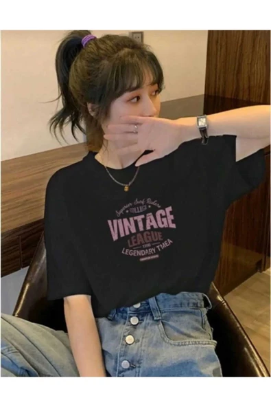 KOZİA OUTDOORS Vintage Baskılı Oversize Basic Unisex Tişört Günlük Rahat Tasarım - Resim 5