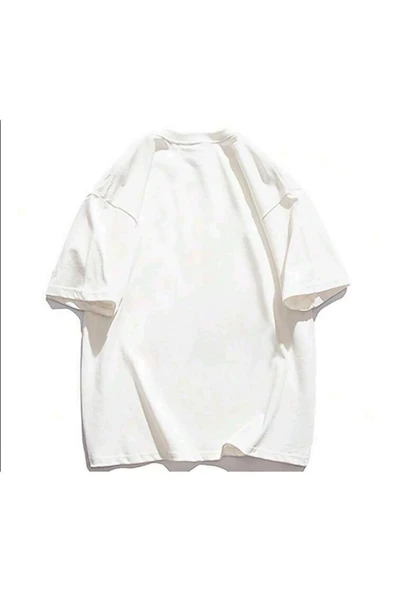 HATCELL Beyaz Vintage Baskılı T-shirt - Resim 3