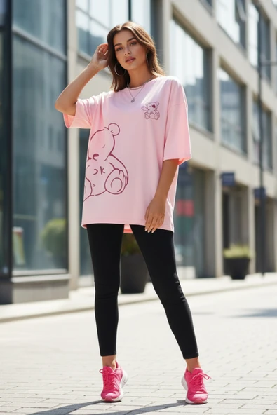 KOZİA OUTDOORS malkoçbey korsan ayı baskılı oversize unisex basic t-şihirt - Resim 12