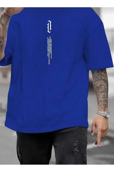 KOZİA OUTDOORS dikey baskılı o yaka oversize unisex basic t-şhirt - Resim 5