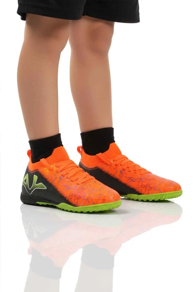 Playup Turuncu Siyah Bilekten Çoraplı Erkek Çocuk Halı Saha Ayakkabısı FH-252-153 F ürün görseli