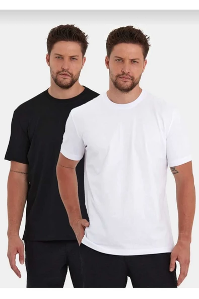 KOZİA OUTDOORS vengeance ikili siyah&beyaz uniseks oversize t-şhirt ürün görseli