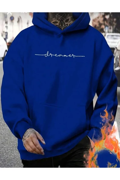 KOZİA OUTDOORS malkoçbey kapüşonlu baskılı oversize unisex sweatşhirt - Resim 2