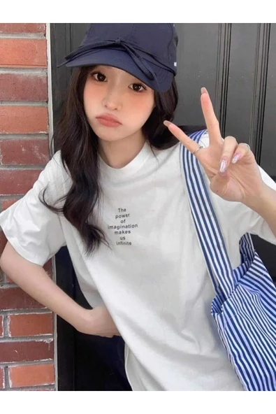 KOZİA OUTDOORS MALKOÇBEY  THE POVER BASKILI OVERSİZE UNİSEX BASİC T-ŞHİRT - Resim 8