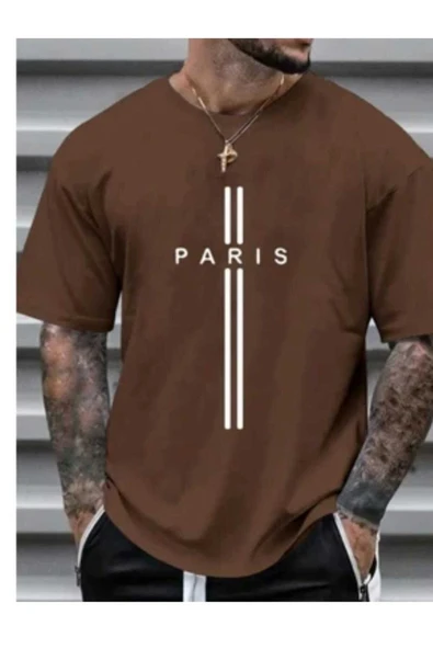 KOZİA OUTDOORS Rahat Kalıp Paris Baskılı Unisex Basic Tişört - Resim 5