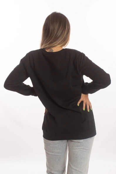 blackbonds Kadin Gri Basic Oversize Sweatshirt - Resim 7