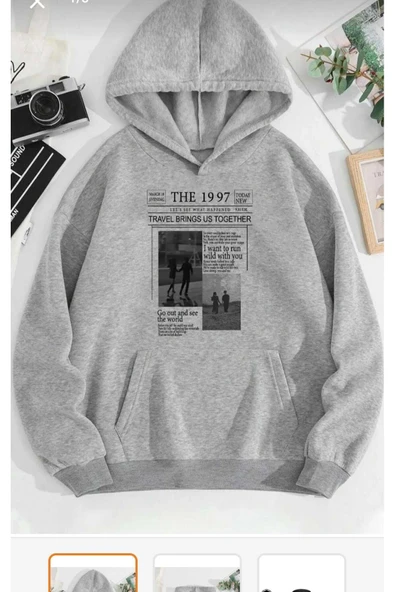 KOZİA OUTDOORS malkoçbey baskılı oversize unisex  swetşhirt - Resim 3