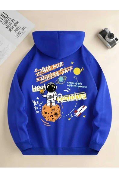 KOZİA OUTDOORS Malkoçbey THE GALAXY baskılı kapüşonlu sweatşhirt - Resim 4