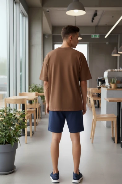 KOZİA OUTDOORS malkoçbey los angeles baskılı oversize unisex basic o yaka t-şhirt - Resim 4