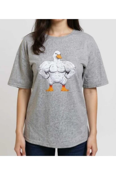 KOZİA OUTDOORS kaslı kaz baskılı unisex bisiklet yaka basic tişört - Resim 4