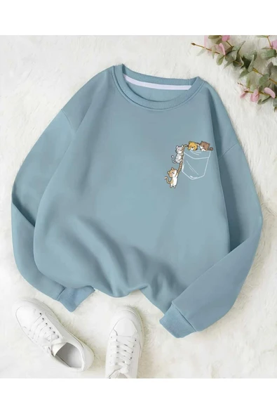 KOZİA OUTDOORS Malkoçbey oyaka baskılı cep baskılı  sweatşhirt - Resim 4