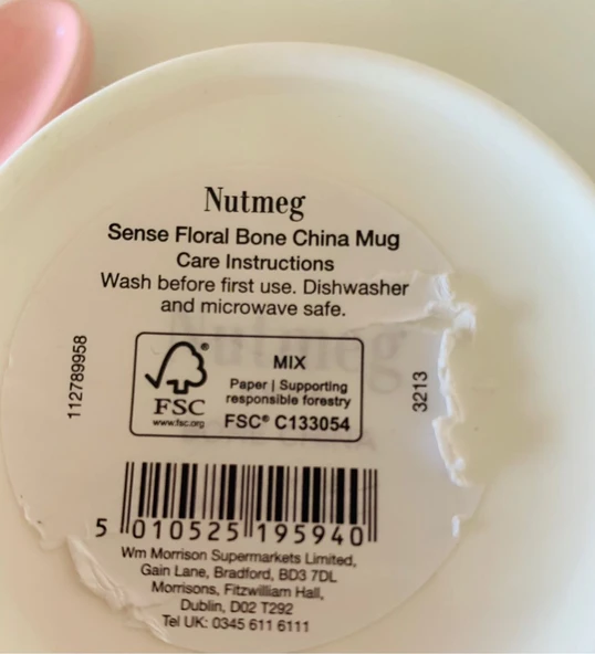 İrlanda Porseleni Nutmeg Bone China Kemik Porselen Sarı Papatya Çiçek Desenli Kupa/Mug - Resim 7