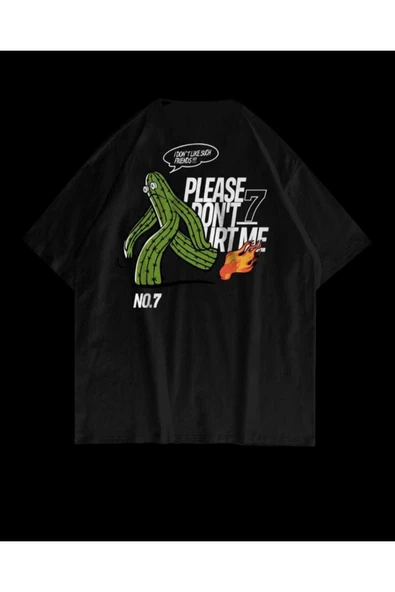 MaLkoç Bey Kadın Beyaz Yüz Baskı Detaylı Oversize T-shirt Bol Kesim Rahat Kesim ürün görseli