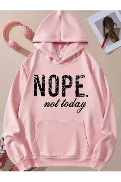 KOZİA OUTDOORS kapüşonlu baskılı unisex oversize sweatşhirt - Resim 6