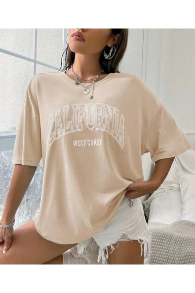 KOZİA OUTDOORS MALKOÇBEY LOS ANGELES BASKILI OVERSİZE UNİSEX BASİC T-ŞHİRT - Resim 7