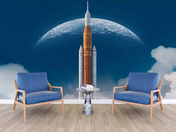 Uzay Gemisi Ay Duvar Kağıdı Baskı - Resim 5