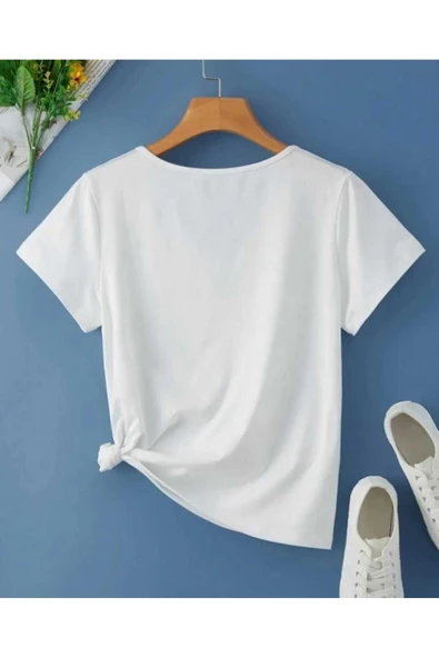 KOZİA OUTDOORS MALKOÇBEY BASKISIZ V YAKA  OVERSİZE UNİSEX BASİC T-ŞHİRT - Resim 2