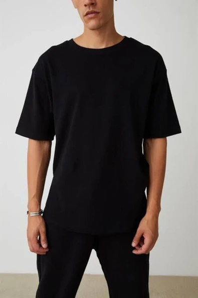 KAM TİŞÖRT Beyaz Basicoversize Bisiklet Yaka Kısa Kollu T-shirt - Resim 5