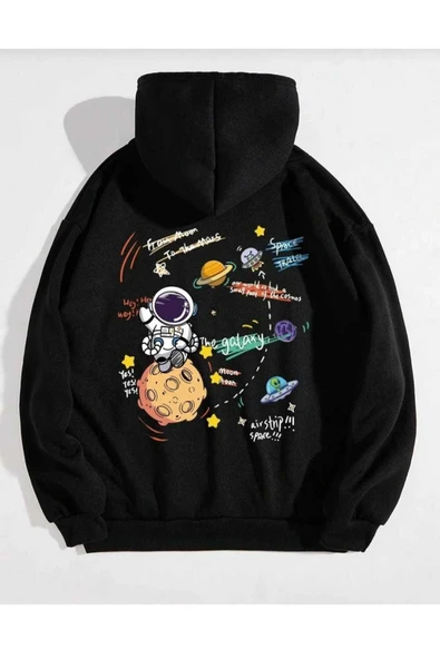 KOZİA OUTDOORS Malkoçbey THE GALAXY baskılı kapüşonlu sweatşhirt - Resim 6