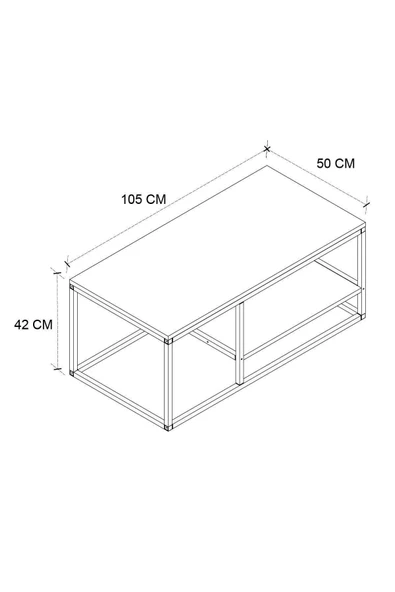 Bofigo Metal Orta Sehpa 2 Raflı Orta Sehpa Dekoratif Sehpa Nisa Çam - Resim 2