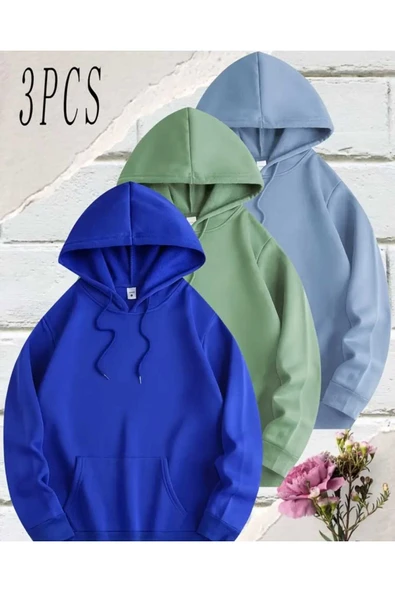 blackbonds 3'lü Avantaj Set Kapüşonlu Sweatshirt - Resim 10