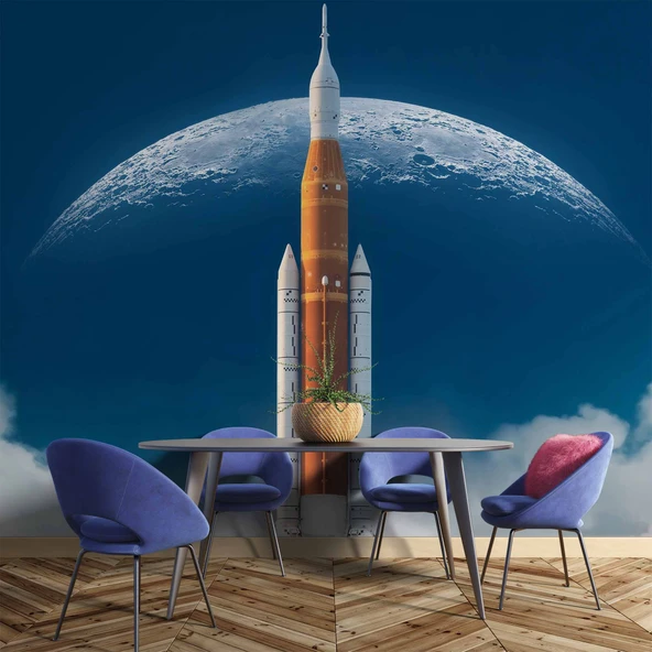 Uzay Gemisi Ay Duvar Kağıdı Baskı - Resim 4