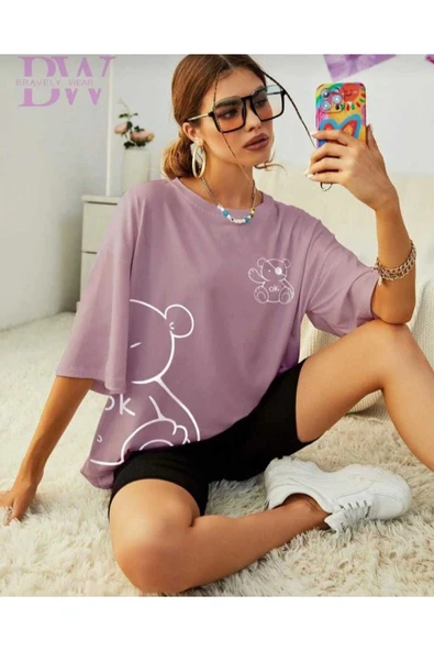 KOZİA OUTDOORS malkoçbey korsan ayı baskılı oversize unisex basic t-şihirt ürün görseli